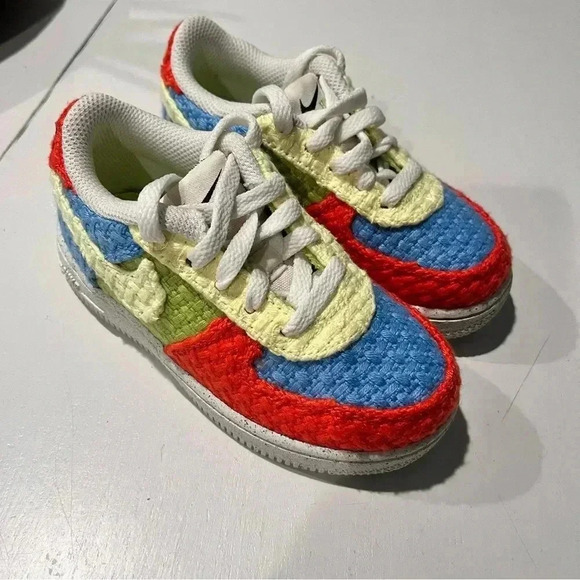 Nike Air Force‎ 1 Low Hemp Multi-color (PS) Kids 9C unisex crochet - Picture 3 of 9